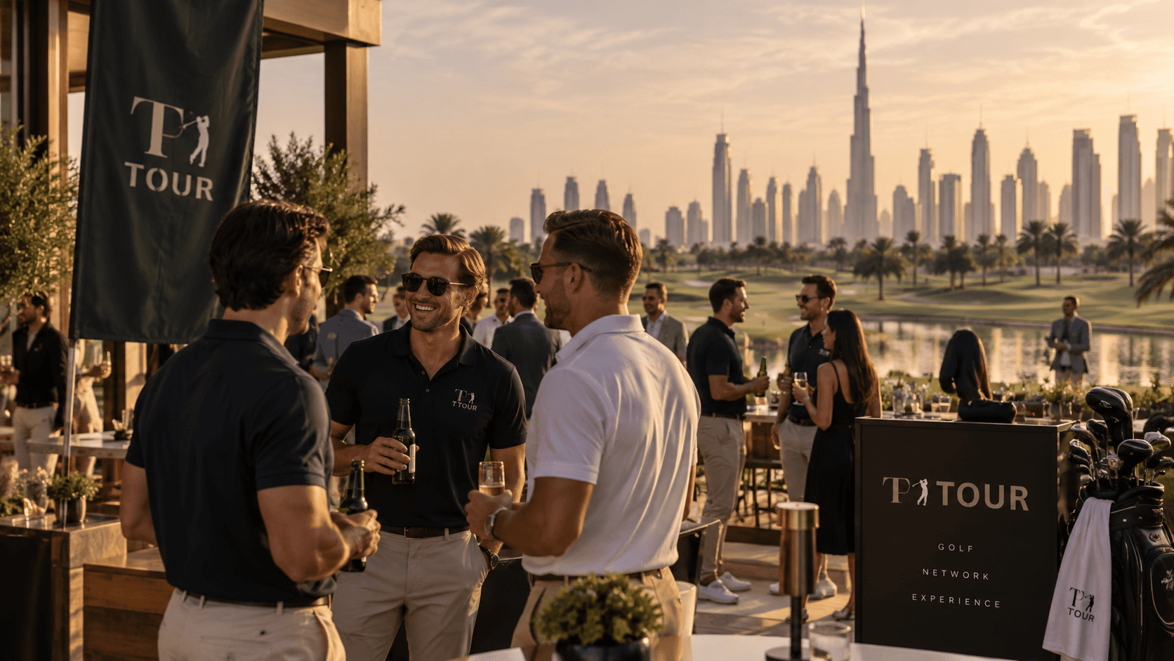 TP Tour members networking on the course